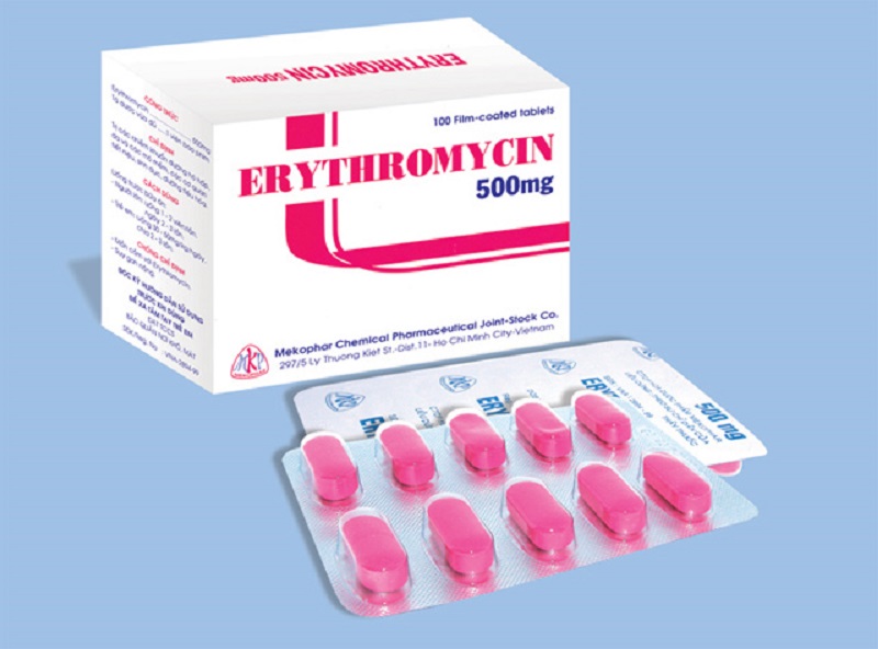 Erythromycin là thuốc kháng sinh nhóm macrolide.