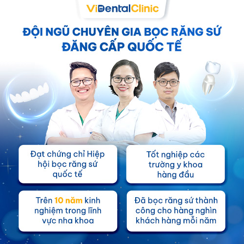 Đội ngũ bác sĩ bọc răng sứ uy tín hàng đầu tại ViDental